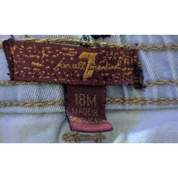 7 for all mankind Light Wash Baby Denim Jeans, Size 18M - Picture 2 of 4